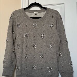 J. Crew Gray Embellished Sweatshirt